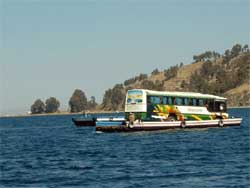 Crossing lake Titicaca