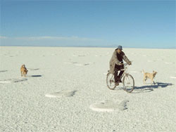 cycling over the Salar de Uyuni